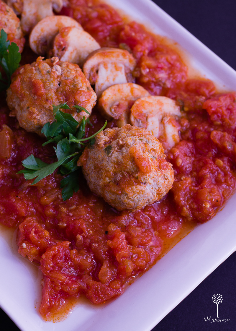 Albóndigas con tomate y Portobello — Thermofan