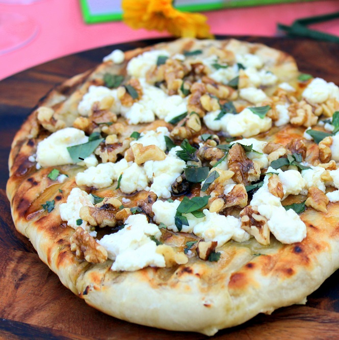 Year on the Grill Walnut, Goat Cheese, and Honey Pizza 52 Grilled Pizzas