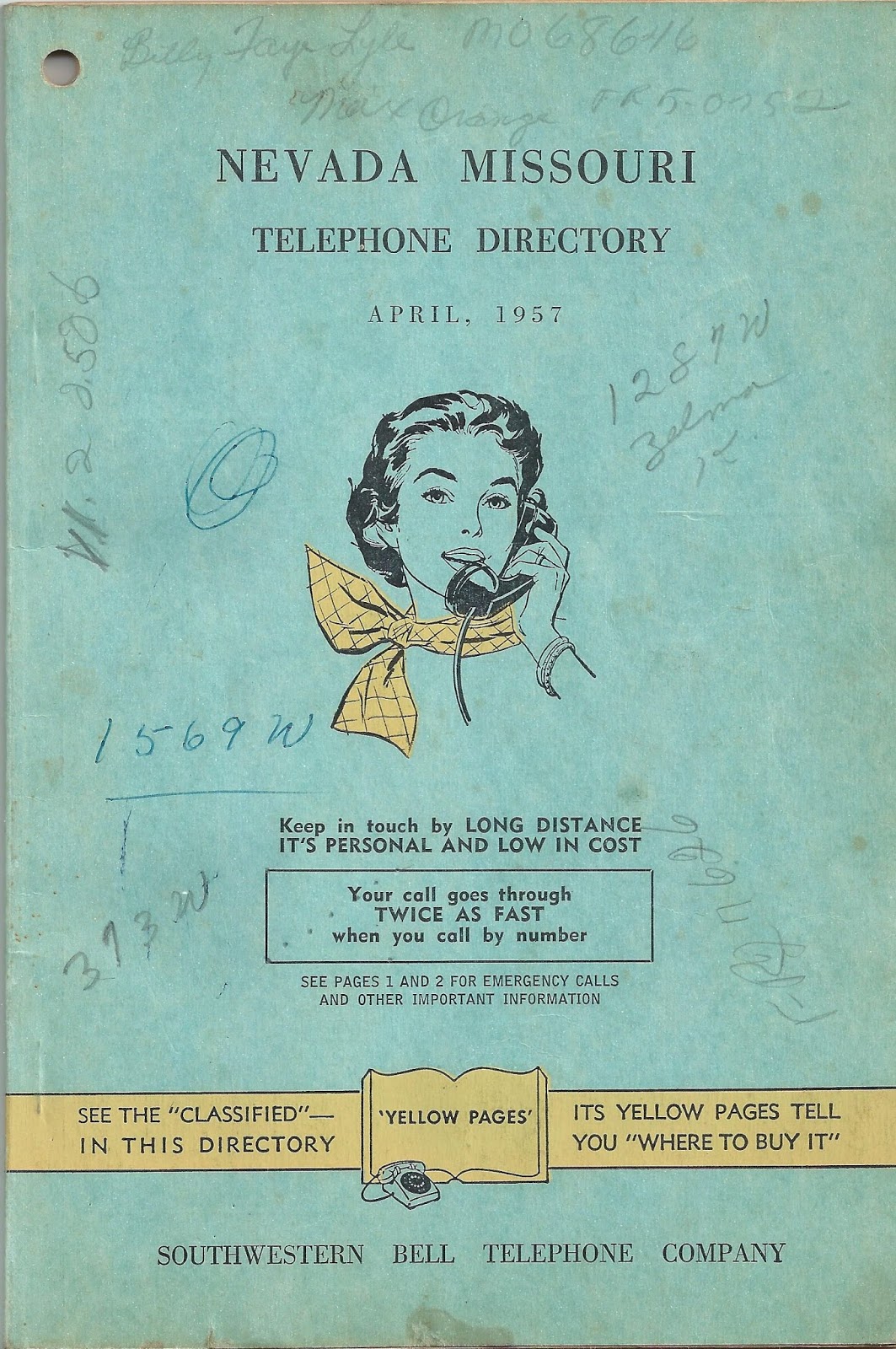 the sphinx a look at the nevada missouri phone book 1957 personal telephone book