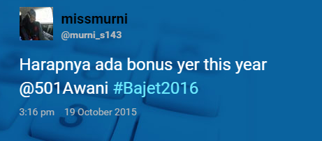 #Bajet2016 Tweet Pilihan