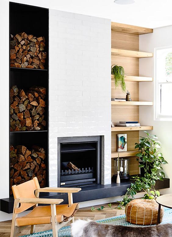 Remarkable and Inspiring Fireplace Wood Storage Ideas / Home Decor