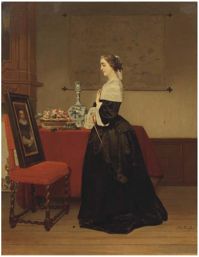 Голландский художник Йоханнес Корнелиус Мерц (1819-1891) .