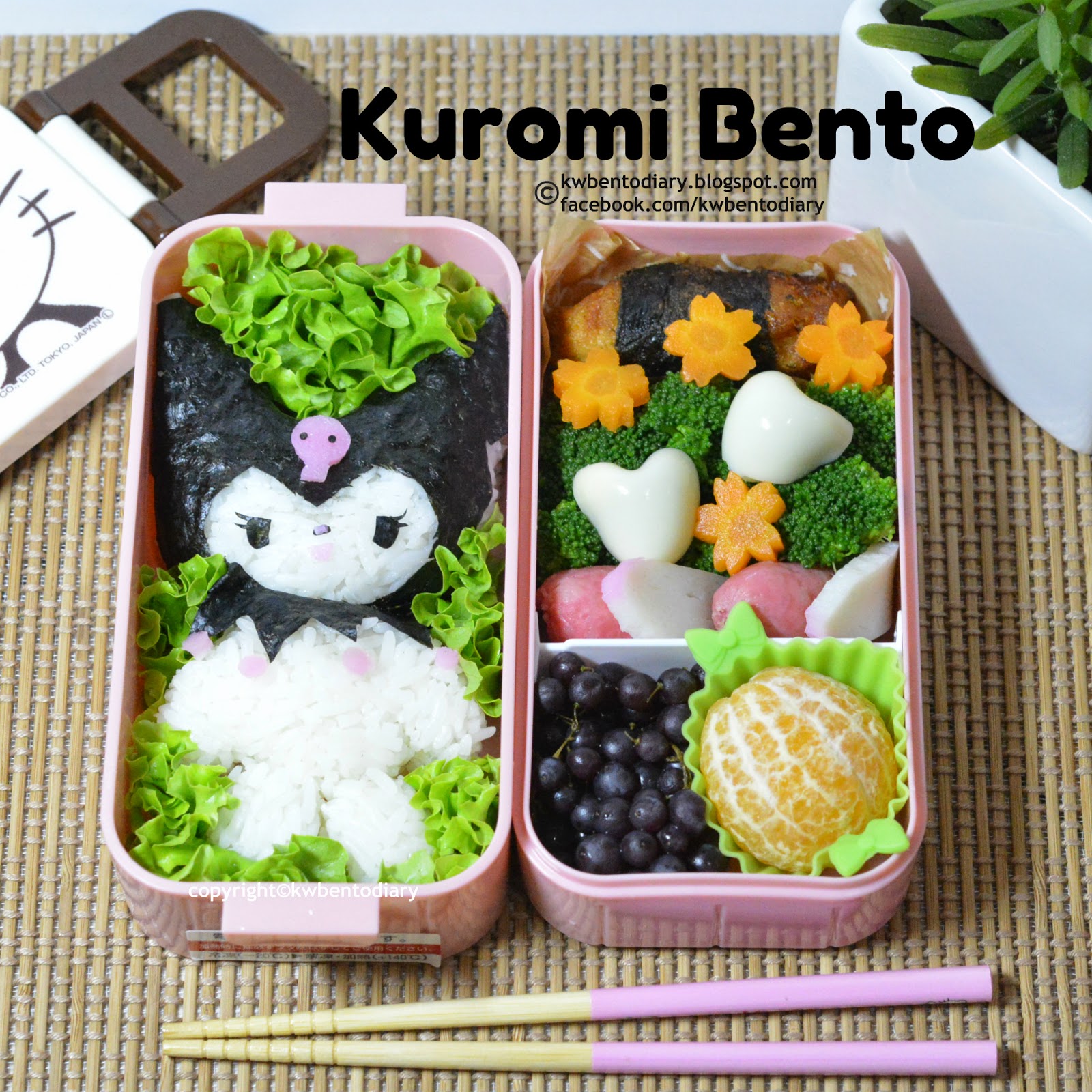 Kuromi got her wish!  Bento box, Bento, Bento box recipes