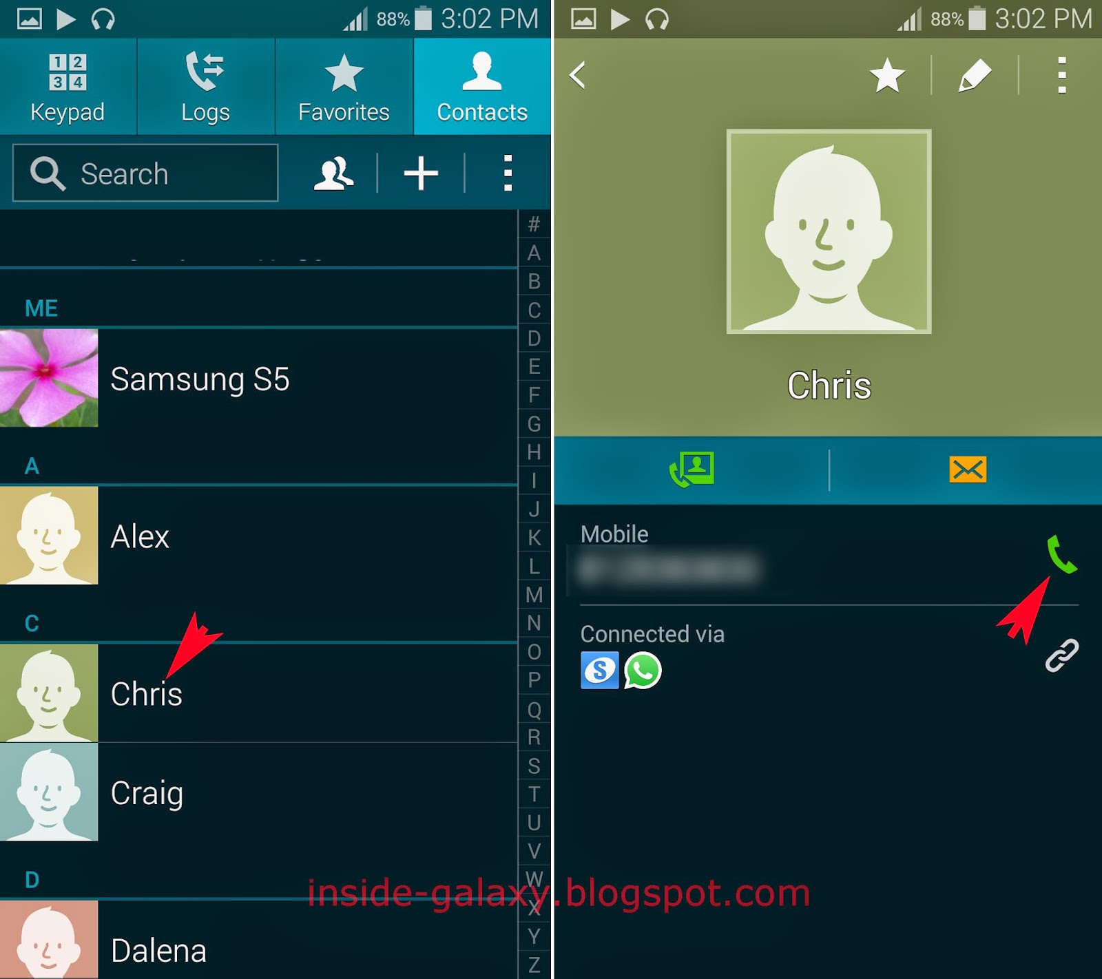 Inside Galaxy Samsung Galaxy S5 How to Make a Call in Android 4.4.2