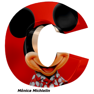 Abecedario 3D con la Cara de Mickey. Mickey Letters.