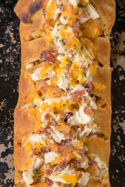 Cracked Out Chicken Braid recipe - crescent rolls stuffed with chicken, cheddar, bacon and ranch. SO easy!!! Great way to use up leftover chicken. We make this at least once a week! It is THE BEST!!! #chickenrecipe #kidfriendlyrecipe #dinnerrecipe #bacon Cracked Out Chicken Braid recipe - crescent rolls stuffed with chicken, cheddar, bacon and ranch. SO easy!!! Great way to use up leftover chicken. We make this at least once a week! It is THE BEST!!! #chickenrecipe #kidfriendlyrecipe #dinnerrecipe #bacon