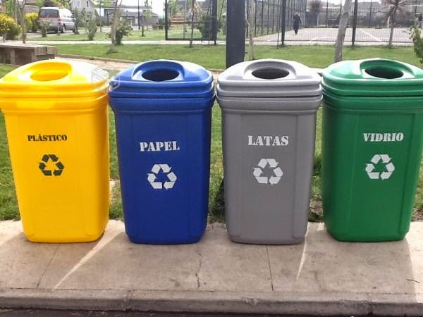 colores de botes de basura de reciclaje