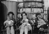 Ian Munroe and his mother Frances on board the Queen Mary June 1946