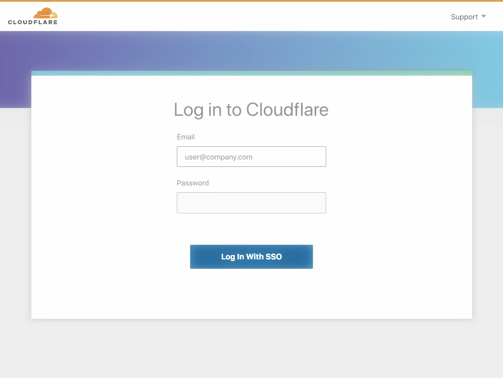 Cloudflare login page