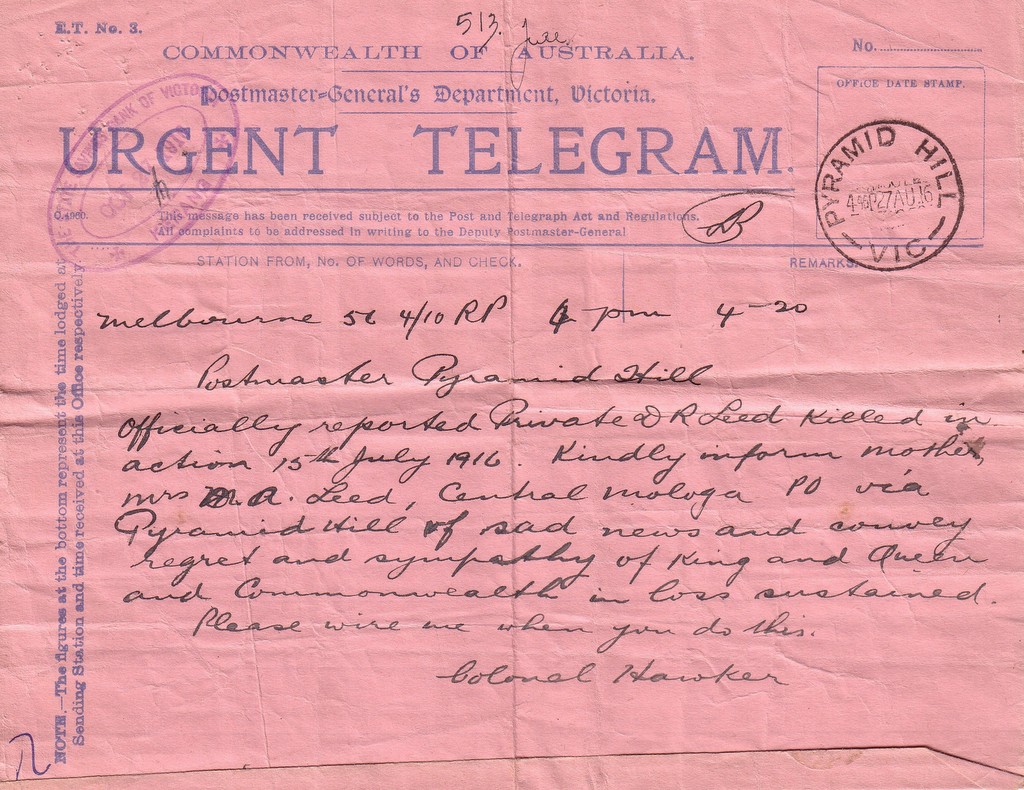 Backtracking: Trove Tuesday: Private Leed K.I.A.