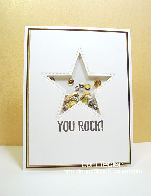 You Rock shaker card-designed by Lori Tecler/Inking Aloud-stamps and dies from Lil' Inker Designs