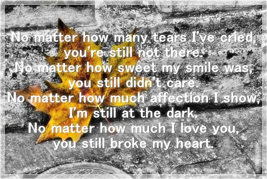 No Matter How Many Tears I've Cried SILVER QUOTES