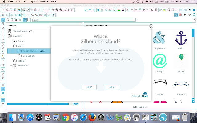 Silhouette Studio, Silhouette Cloud, sync library