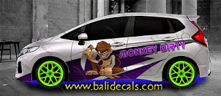 cutting sticker honda jazz mongkey cutting sticker honda jazz rs bali