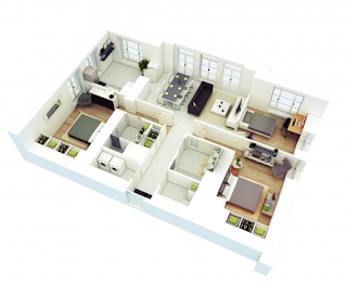 Desain Rumah Modern Insprasi 25 Denah Desain Rumah Modern 3D Sederhana dan Minimalis 3 Kamar