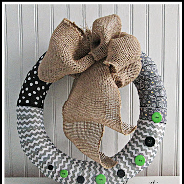 Fabric and Button Spring Wreath-DIY