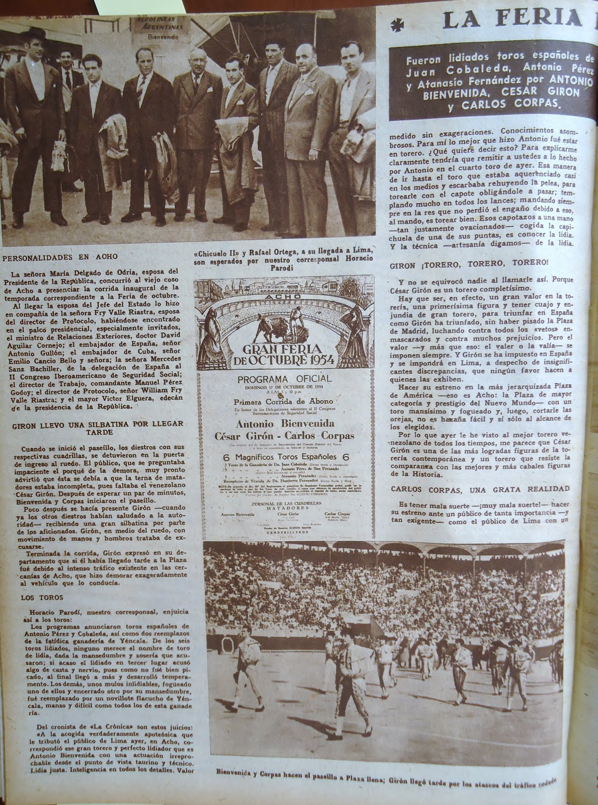 EL DESJARRETE DE ACHO CÉSAR GIRÓN DÍAZ EN ACHO FERIA DE 1954