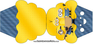 Película de los Minions: Invitaciones para Imprimir Gratis. Tarjeta con forma de cupcake de Película de los Minions