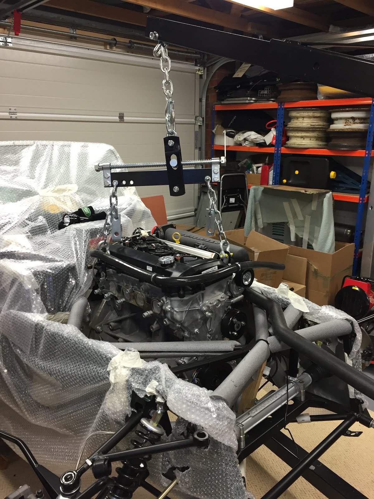 Caterham Seven 360R Build Blog Engine and gearbox in! (Build Day 7)