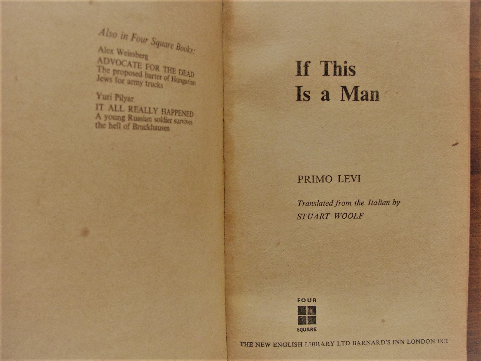 Livraria da Lapa: Primo Levi - If this is a man