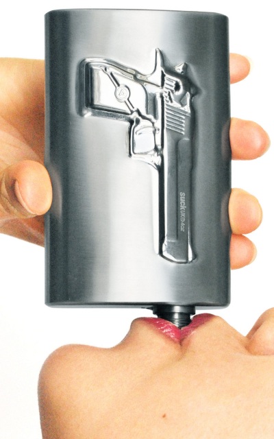 Take a shot - Lommelærke med pistol motiv