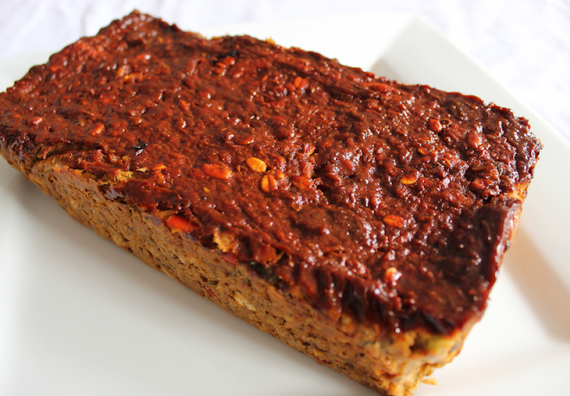 Savory Chickpea Vegan Loaf with Barbecue Glaze