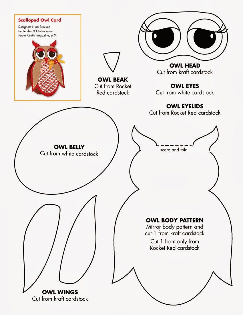 early play templates Owl templates cut and create