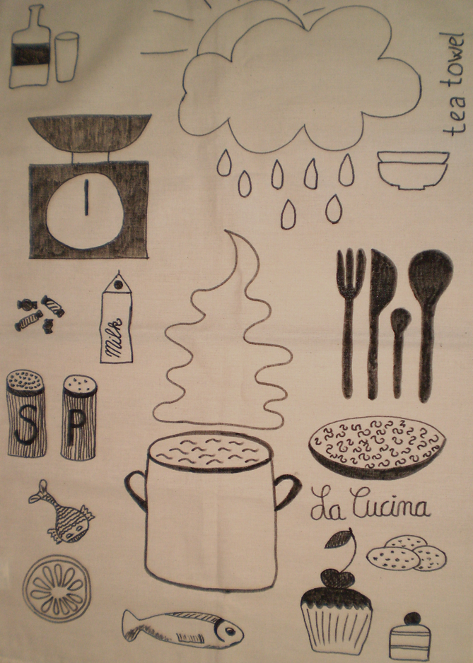 aprilliebe: Handbemalte Küchentücher