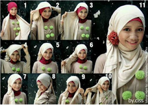 Model Jilbab Pashmina Simple Satin Untuk Wajah Bulat Di Pesta Pernikahan Modern Terbaru Model jilbab pashmina kebaya dan cara memakainya