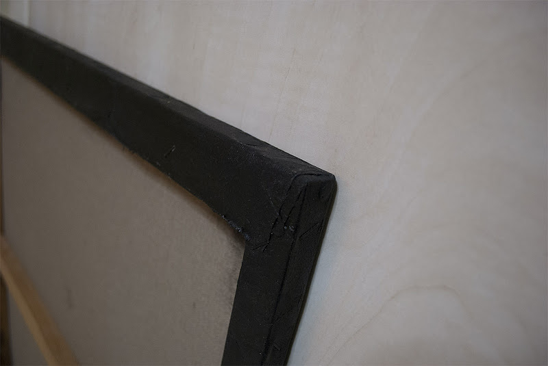 Close Up Photo of a Back Side Corner of Kostas Gogas' Painting 'Dark Abstract