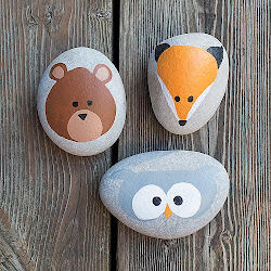 rock painting easy beginners rocks painted woodland idea paint animal cool creatures bear dark projects deco