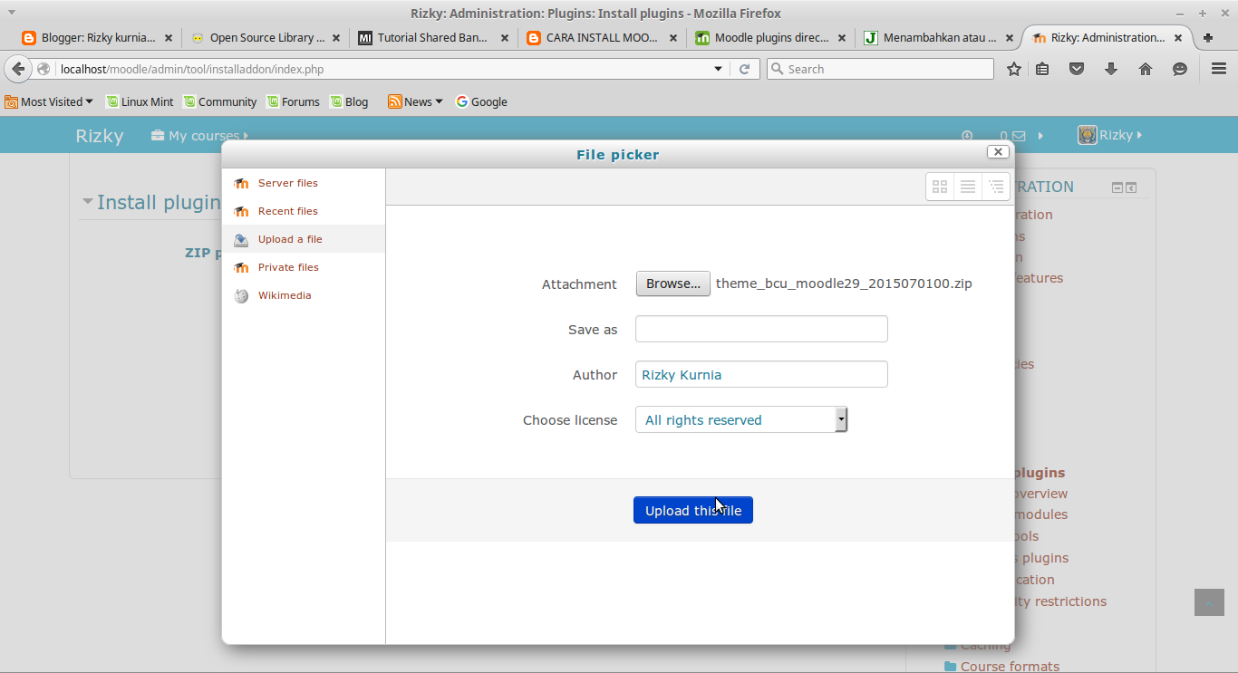 Admin plugin