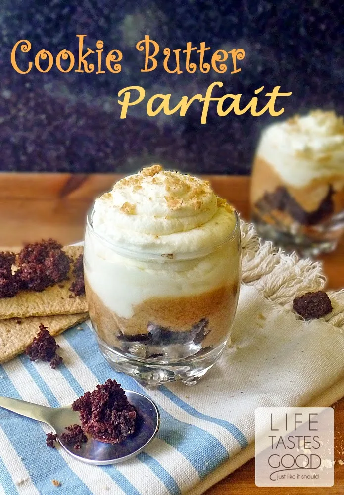Cookie Butter Parfait | by Life Tastes Good is an incredibly delectable dessert that is super simple to make. #BiscoffSpread #CookieButter