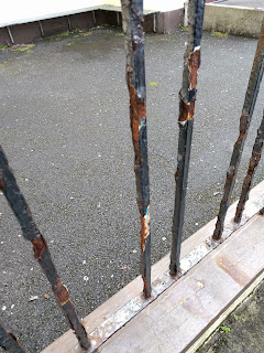 Rusty iron railings