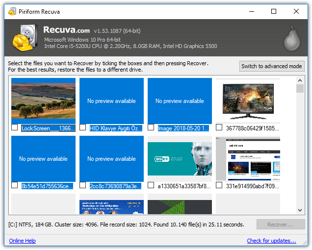 Recuva ile silinen dosyaları nasıl kurtarırsınız 9 Piriform%2BRecuva%2B2018 06 04%2B18.52.39