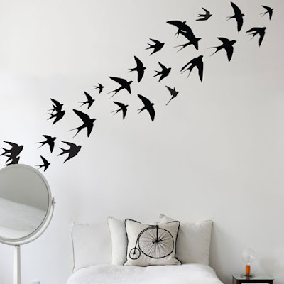 vinilo decorativo pared aves golondrinas