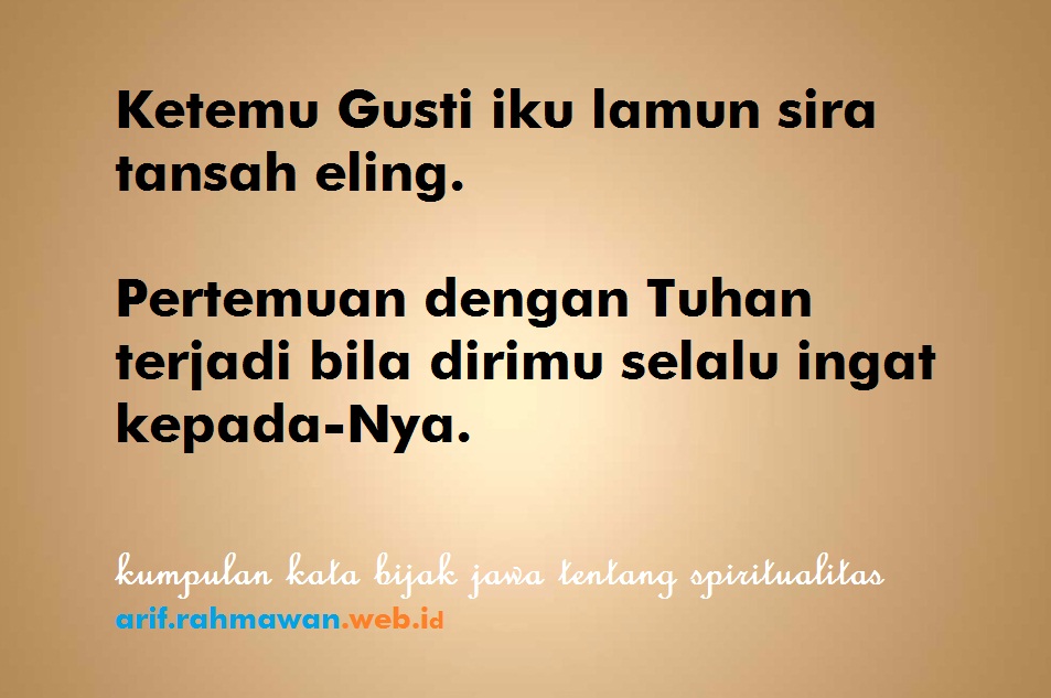 25 Kata Bijak Bahasa Jawa Tentang Spiritualitas Operator