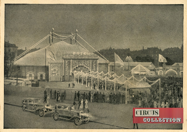 Chapiteau, façade et entrée du cirque allemand Busch