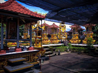 Holy Gold Color Balinese Shrines In The Middle Of The Temple At Patemon Village, North Bali, Indonesia