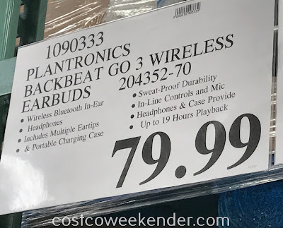 Deal for Plantronics BackBeat GO 3 Sweatproof Wireless Earbuds at Costco