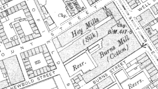 Burns Mill, OS map, 1907.