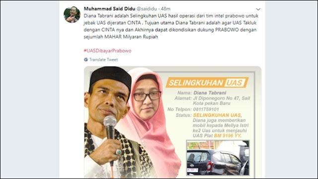 Kurang Ajar! Akun Twitter Said Didu Diretas Usai Debat, UAS Difitnah Selingkuh Kurang Ajar! Akun Twitter Said Didu Diretas Usai Debat, UAS Difitnah Selingkuh