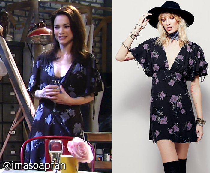 Elizabeth Webber S Black And Purple Floral Dress General