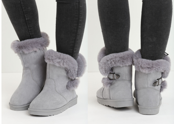 Cizme UGG iarna 2018 Gri la moda piele intoarsa Cizme UGG iarna 2018 Gri la moda piele intoarsa