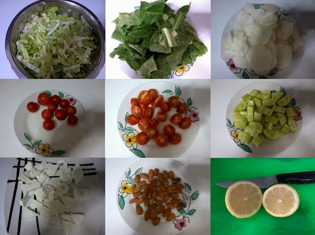 Ingredientes da receita da salada com queijo fresco Receita de salada com queijo fresco