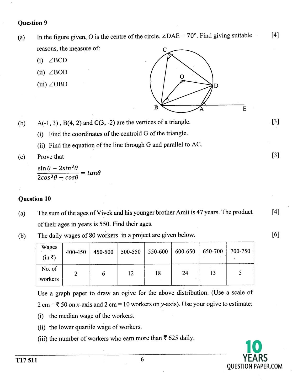 icse 2016-2017 class 10th Mathematics question paper icse 2017 class 10th Mathematics question paper