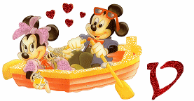 Alfabeto brillante de Mickey y Minnie paseando en lancha V. 
