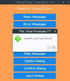 Cara Membuat Pesan Dialog Di Java Netbeans