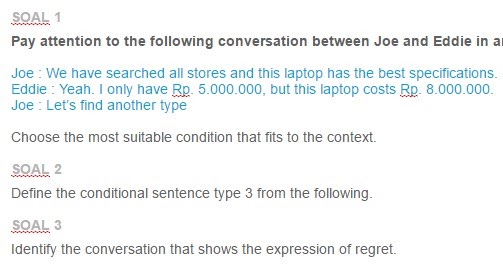 Contoh Soal Expressing Conditional Sentence | ezy blog