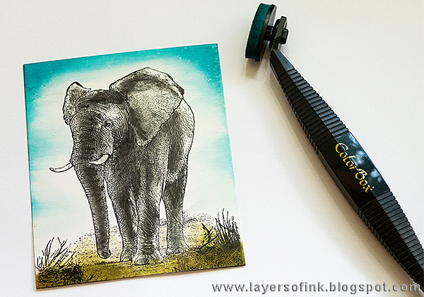 Layers of ink - Elephant Card Tutorial by Anna-Karin with Colorbox Stylus Tool